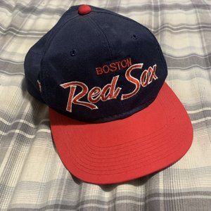 VINTAGE 1990S BOATON RED SOX MLB SPORTS SPECIALTIES SNAPBACK SCRIPT HAT
